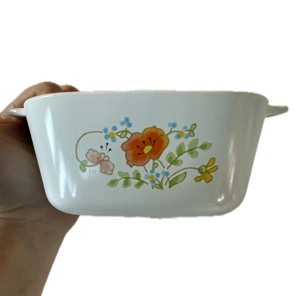 Vintage Corning Ware Wildflower P-43-B 2 3/4 Cup Casserole Dish Square Baker USA